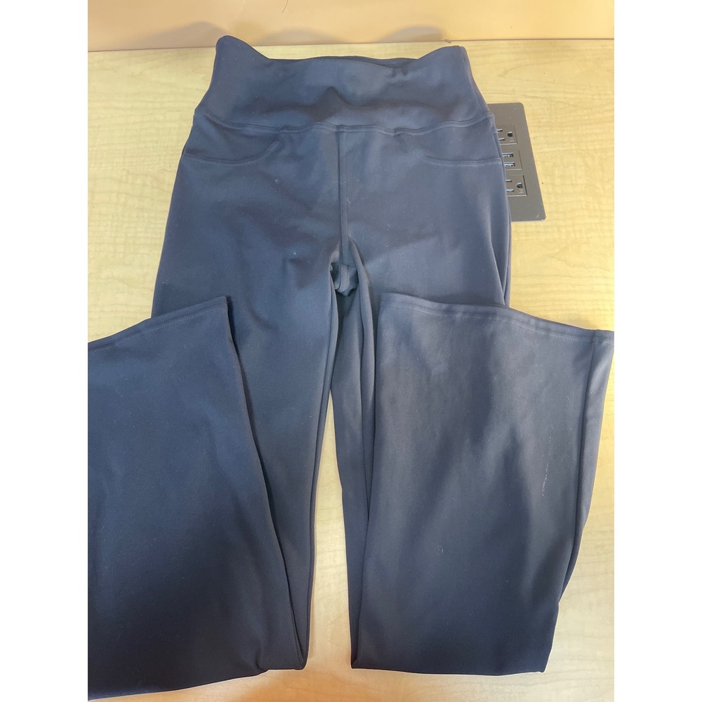 Halara Black High Waisted Wide Leg Yoga Pants Petite Small Pockets Stretch